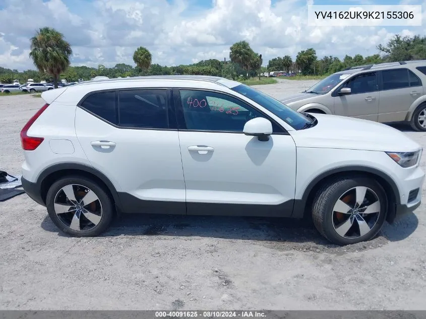 2019 Volvo Xc40 T5 Momentum VIN: YV4162UK9K2155306 Lot: 40091625