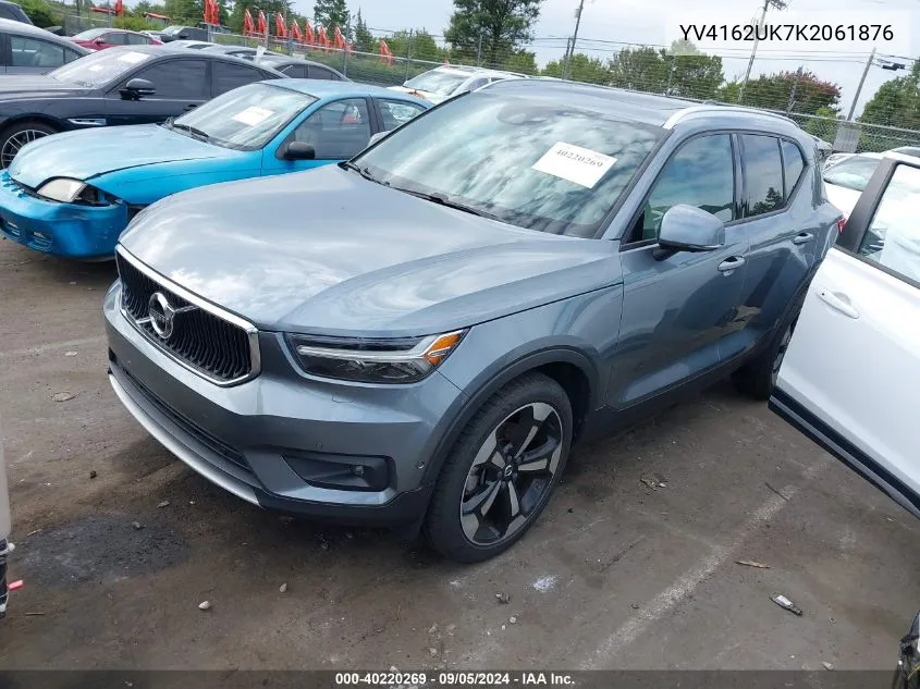 2019 Volvo Xc40 T5 Momentum VIN: YV4162UK7K2061876 Lot: 40220269