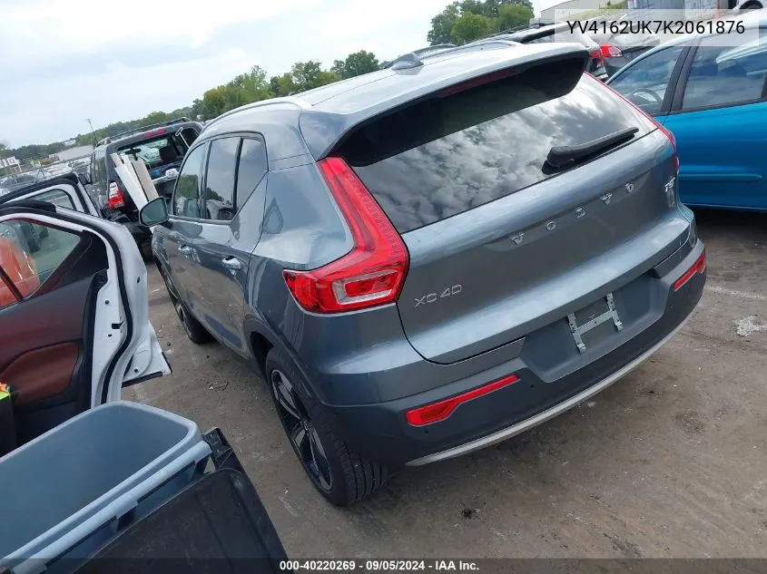 2019 Volvo Xc40 T5 Momentum VIN: YV4162UK7K2061876 Lot: 40220269