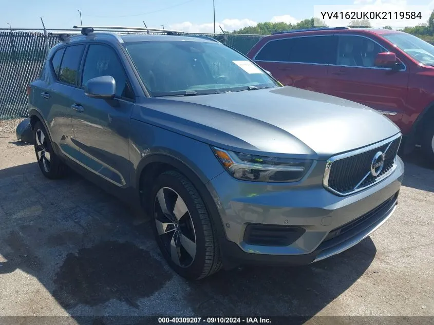 YV4162UK0K2119584 2019 Volvo Xc40 T5 Momentum