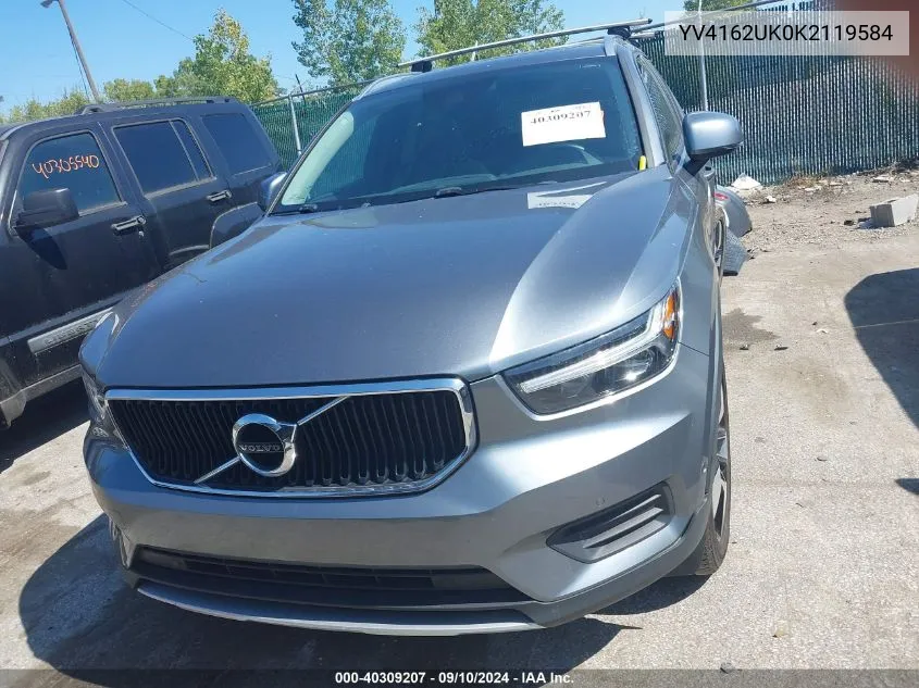 YV4162UK0K2119584 2019 Volvo Xc40 T5 Momentum