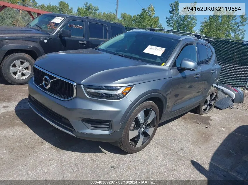 YV4162UK0K2119584 2019 Volvo Xc40 T5 Momentum