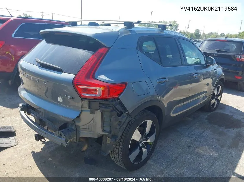 2019 Volvo Xc40 T5 Momentum VIN: YV4162UK0K2119584 Lot: 40309207