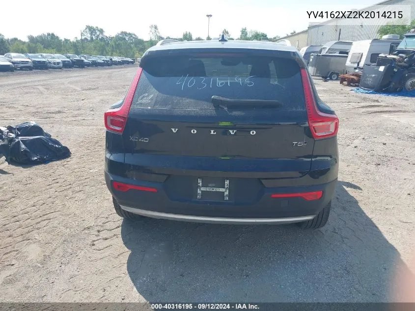 2019 Volvo Xc40 T5 Momentum/T5 R-Design VIN: YV4162XZ2K2014215 Lot: 40316195