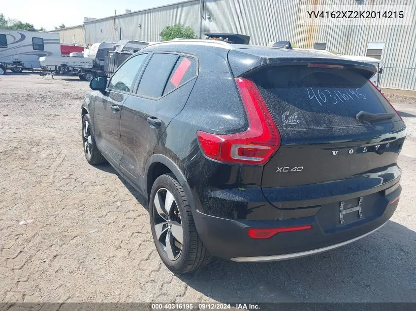 YV4162XZ2K2014215 2019 Volvo Xc40 T5 Momentum/T5 R-Design