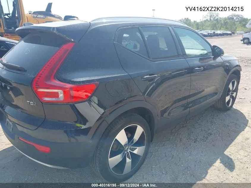 YV4162XZ2K2014215 2019 Volvo Xc40 T5 Momentum/T5 R-Design