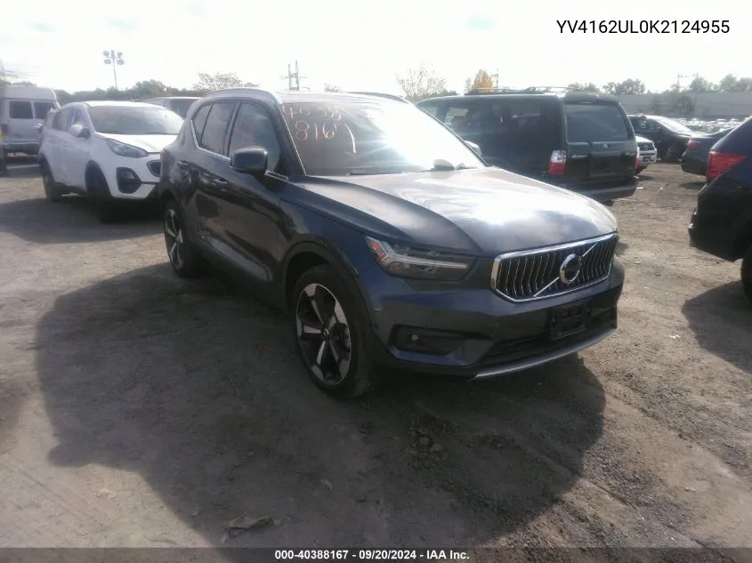 YV4162UL0K2124955 2019 Volvo Xc40 T5 Inscription