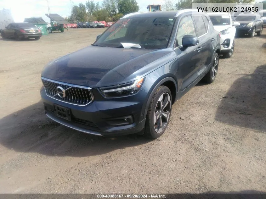 2019 Volvo Xc40 T5 Inscription VIN: YV4162UL0K2124955 Lot: 40388167