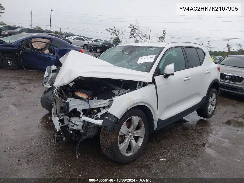 2019 Volvo Xc40 T4 Momentum VIN: YV4AC2HK7K2107905 Lot: 40556146