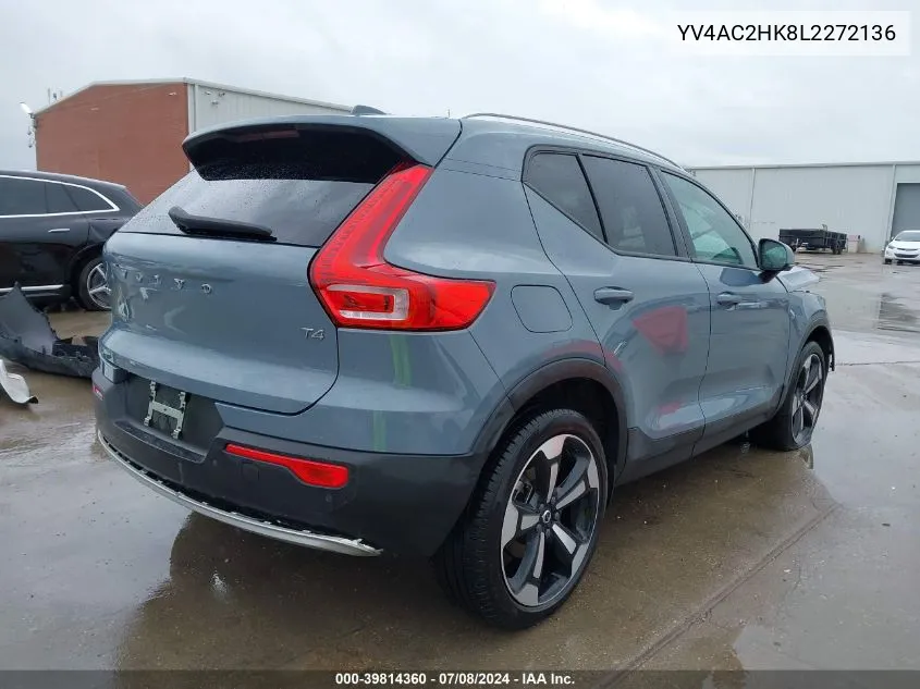 2020 Volvo Xc40 T4 Momentum VIN: YV4AC2HK8L2272136 Lot: 39814360