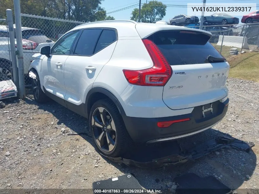 2020 Volvo Xc40 T5 Momentum VIN: YV4162UK1L2339317 Lot: 40187863