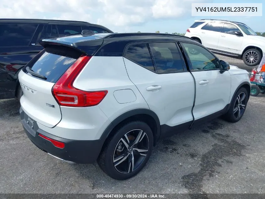 2020 Volvo Xc40 T5 R-Design VIN: YV4162UM5L2337751 Lot: 40474930