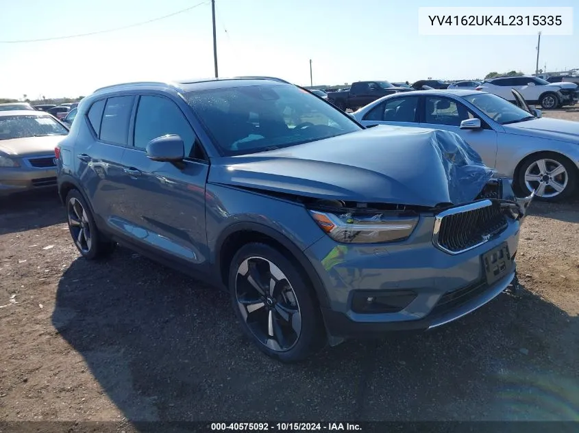 2020 Volvo Xc40 T5 Momentum VIN: YV4162UK4L2315335 Lot: 40575092