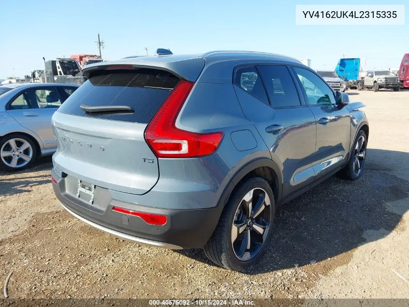 2020 Volvo Xc40 T5 Momentum VIN: YV4162UK4L2315335 Lot: 40575092