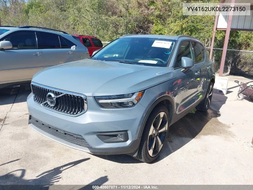 2020 Volvo Xc40 T5 Momentum VIN: YV4162UK0L2273150 Lot: 40807071