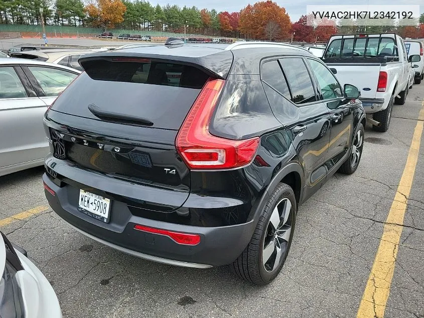 2020 Volvo Xc40 T4 Momentum VIN: YV4AC2HK7L2342192 Lot: 40870100