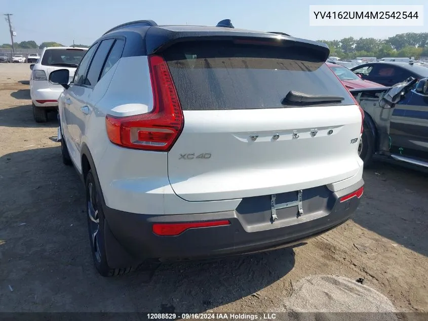 2021 Volvo Xc40 VIN: YV4162UM4M2542544 Lot: 12088529