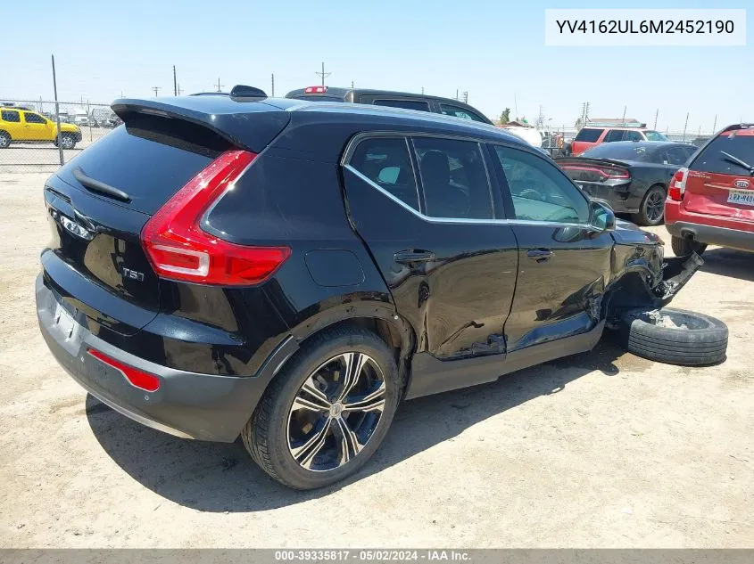 2021 Volvo Xc40 T5 Inscription VIN: YV4162UL6M2452190 Lot: 39335817