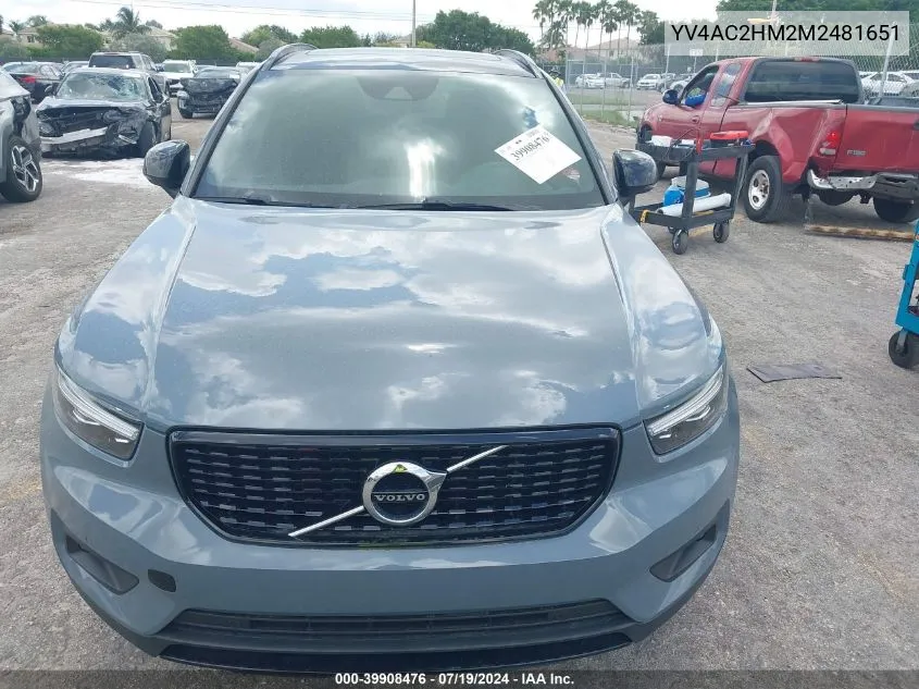 2021 Volvo Xc40 T4 R-Design VIN: YV4AC2HM2M2481651 Lot: 39908476