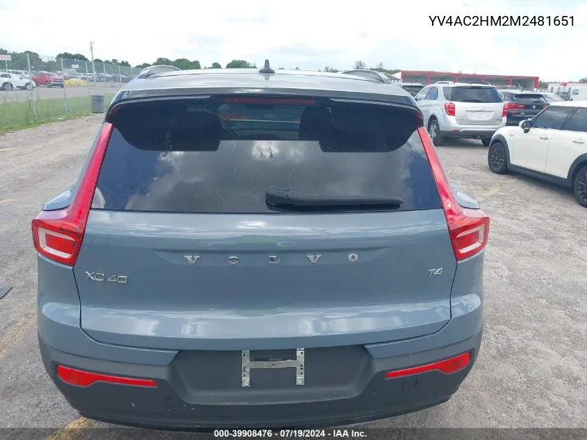 2021 Volvo Xc40 T4 R-Design VIN: YV4AC2HM2M2481651 Lot: 39908476