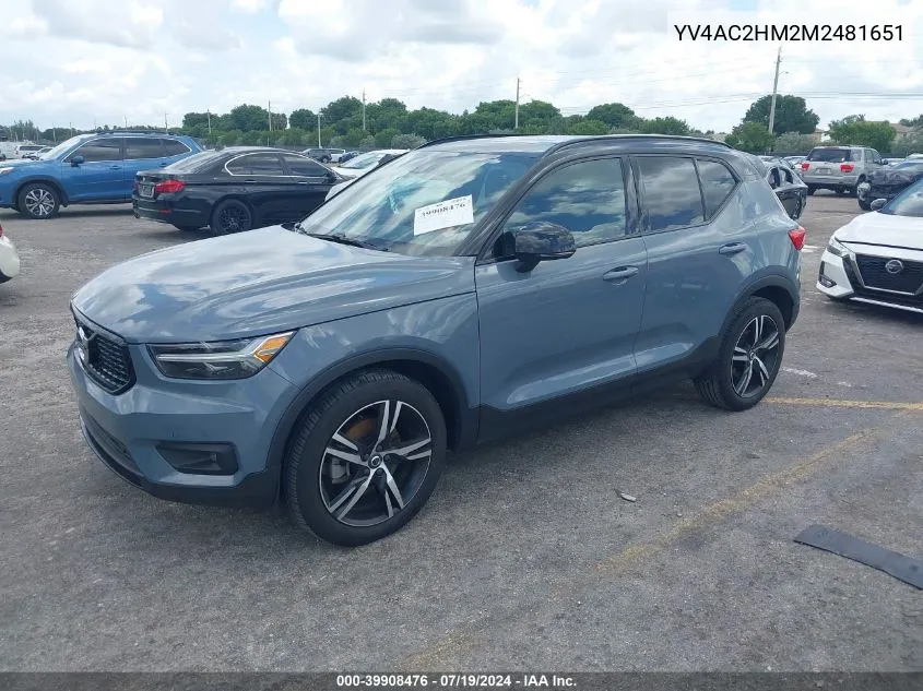 YV4AC2HM2M2481651 2021 Volvo Xc40 T4 R-Design