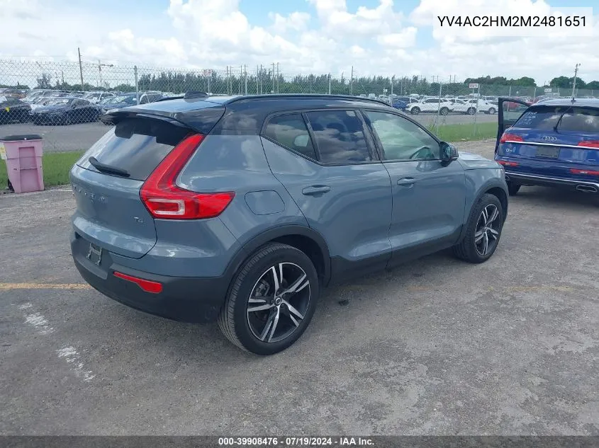 YV4AC2HM2M2481651 2021 Volvo Xc40 T4 R-Design