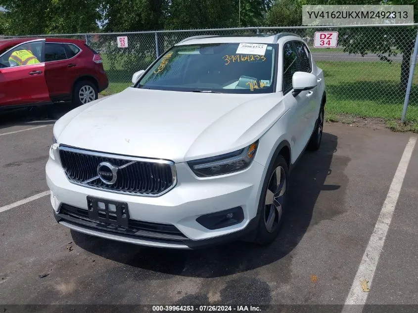 2021 Volvo Xc40 T5 Momentum VIN: YV4162UKXM2492313 Lot: 39964253