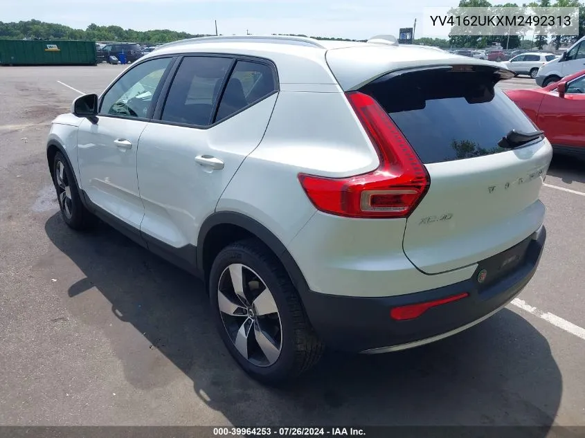 2021 Volvo Xc40 T5 Momentum VIN: YV4162UKXM2492313 Lot: 39964253