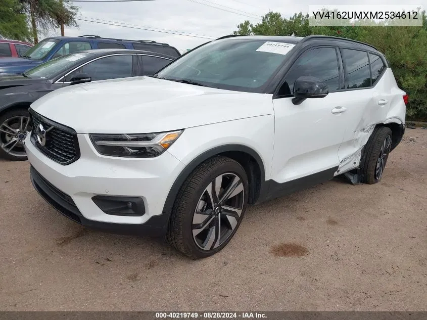 2021 Volvo Xc40 T5 R-Design VIN: YV4162UMXM2534612 Lot: 40219749