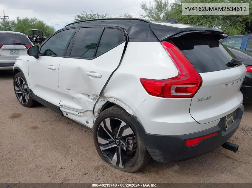 2021 Volvo Xc40 T5 R-Design VIN: YV4162UMXM2534612 Lot: 40219749