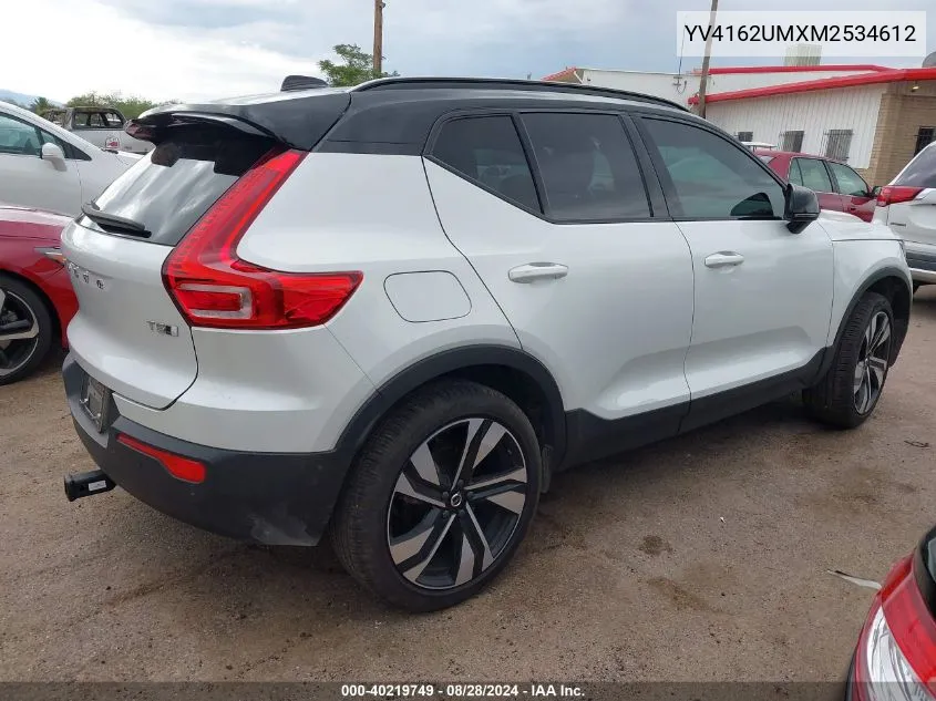 YV4162UMXM2534612 2021 Volvo Xc40 T5 R-Design