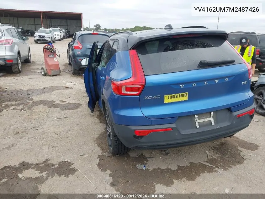 2021 Volvo Xc40 T5 R-Design VIN: YV4162UM7M2487426 Lot: 40316120