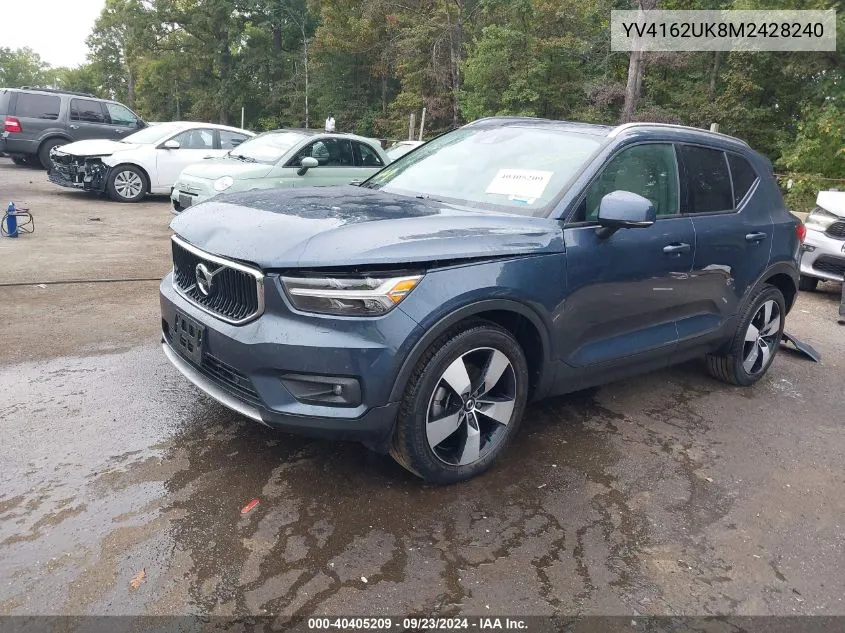 2021 Volvo Xc40 T5 Momentum VIN: YV4162UK8M2428240 Lot: 40405209