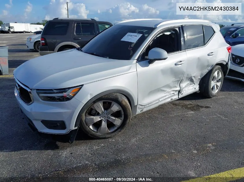 2021 Volvo Xc40 T4 Momentum VIN: YV4AC2HK5M2430384 Lot: 40465087