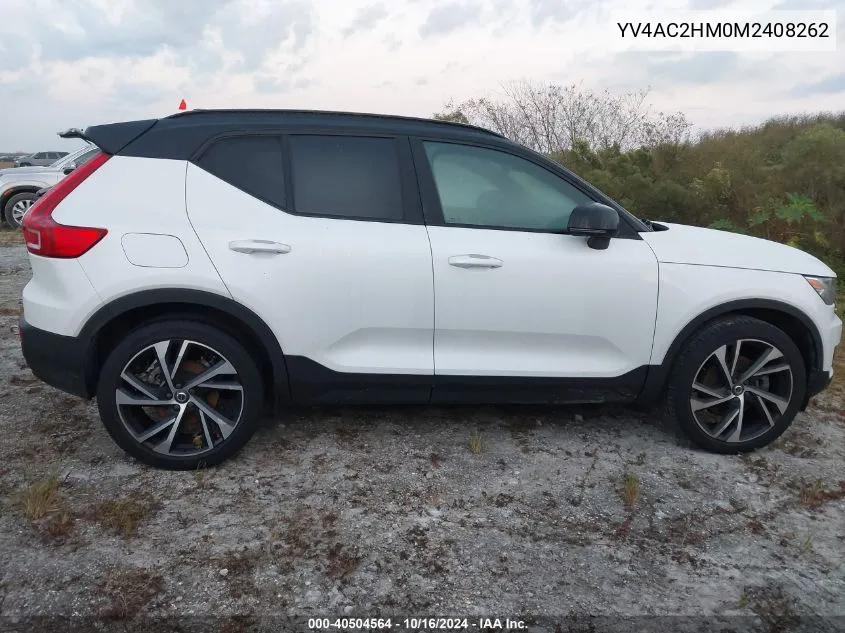 2021 Volvo Xc40 T4 R-Design VIN: YV4AC2HM0M2408262 Lot: 40504564