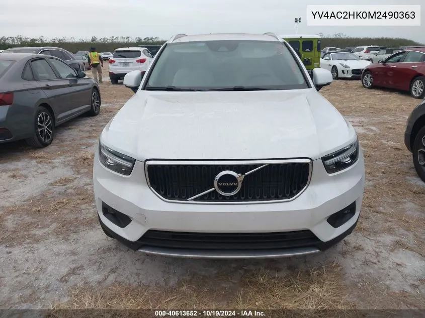 2021 Volvo Xc40 T4 Momentum VIN: YV4AC2HK0M2490363 Lot: 40613652