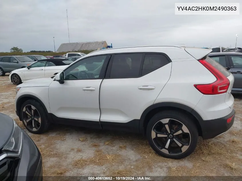 2021 Volvo Xc40 T4 Momentum VIN: YV4AC2HK0M2490363 Lot: 40613652