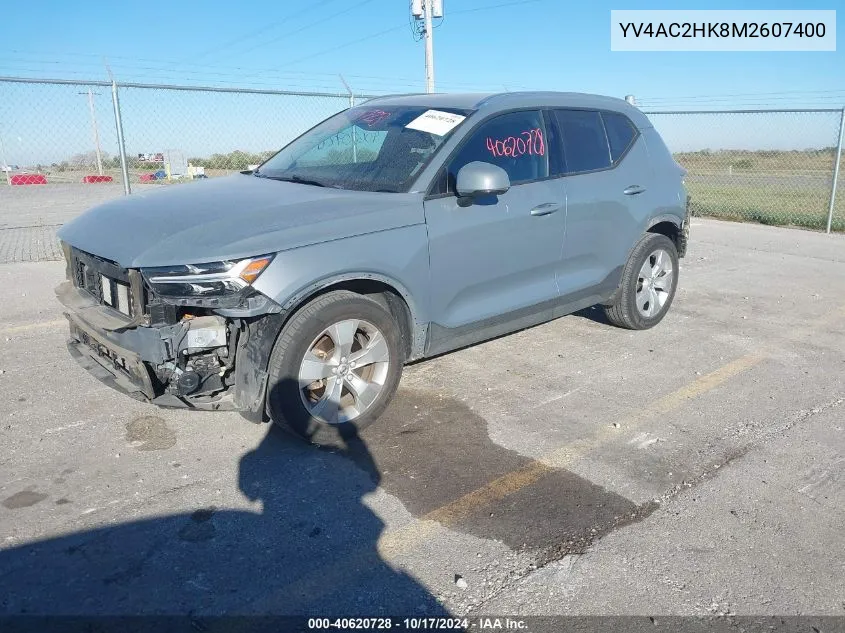 2021 Volvo Xc40 T4 Momentum VIN: YV4AC2HK8M2607400 Lot: 40620728