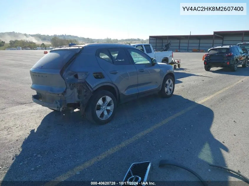 2021 Volvo Xc40 T4 Momentum VIN: YV4AC2HK8M2607400 Lot: 40620728