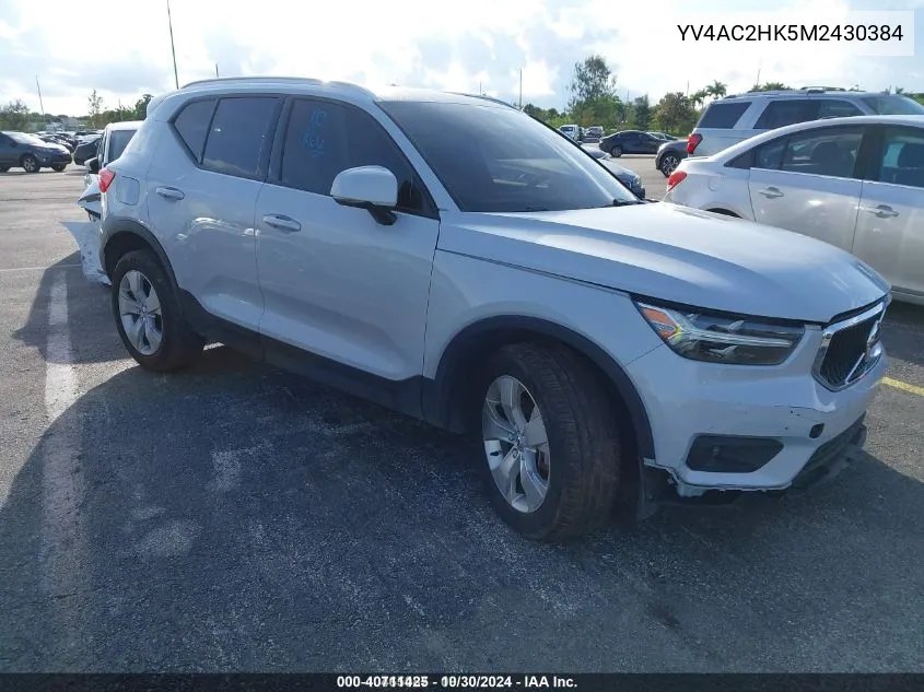 2021 Volvo Xc40 T4 Momentum VIN: YV4AC2HK5M2430384 Lot: 40711425