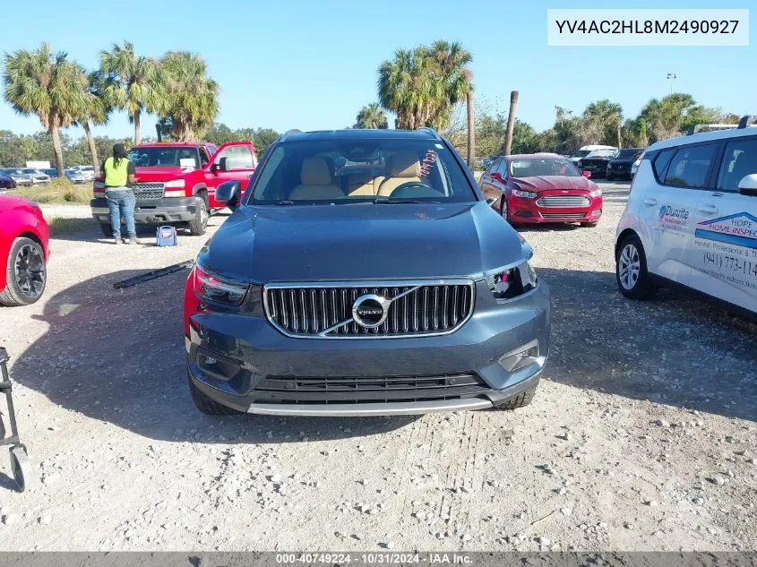 2021 Volvo Xc40 T4 Inscription VIN: YV4AC2HL8M2490927 Lot: 40749224