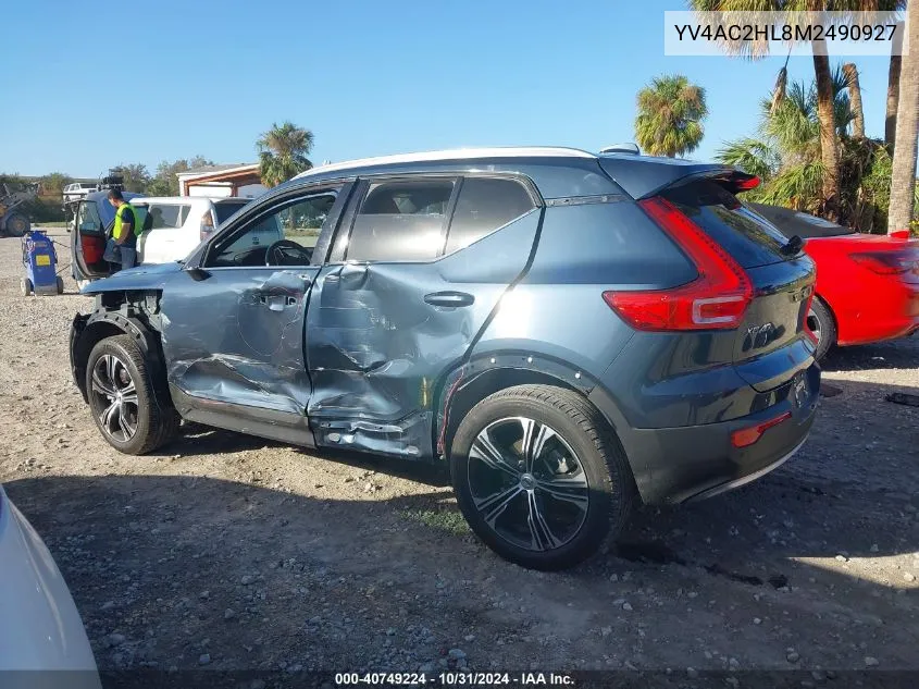 2021 Volvo Xc40 T4 Inscription VIN: YV4AC2HL8M2490927 Lot: 40749224