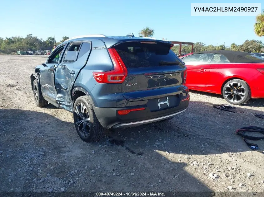 2021 Volvo Xc40 T4 Inscription VIN: YV4AC2HL8M2490927 Lot: 40749224