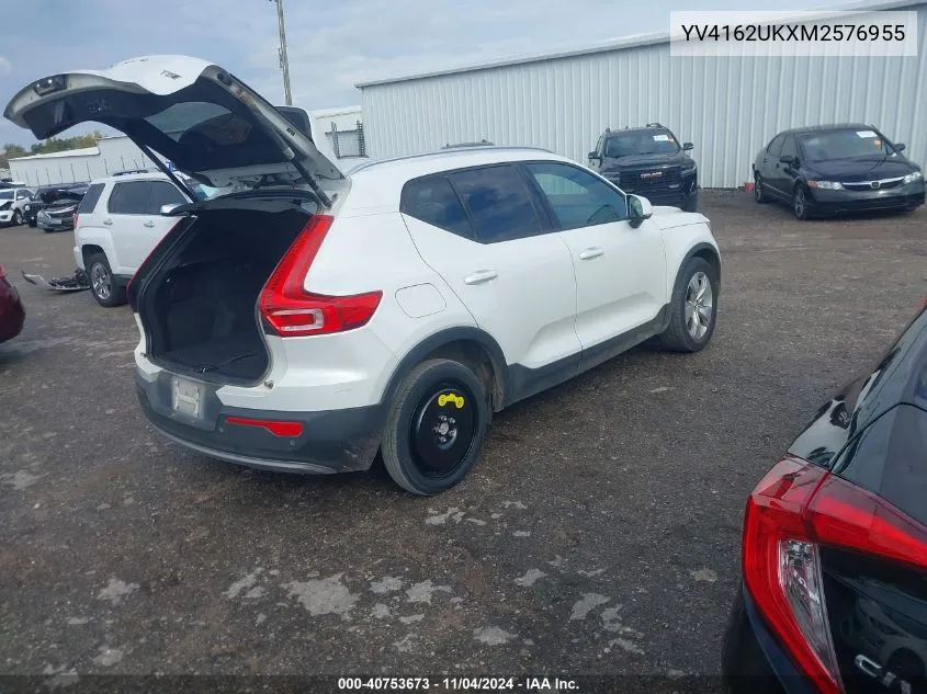 2021 Volvo Xc40 T5 Momentum VIN: YV4162UKXM2576955 Lot: 40753673