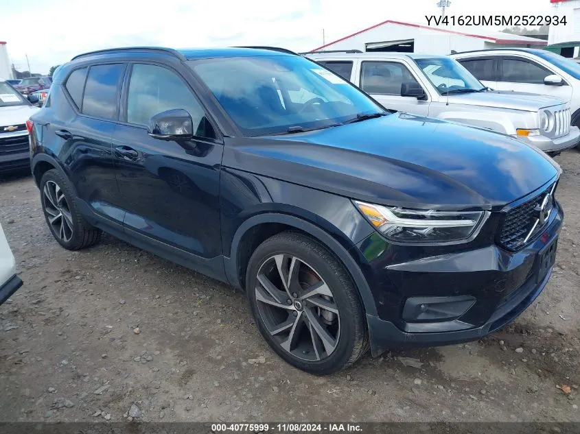 2021 Volvo Xc40 T5 R-Design VIN: YV4162UM5M2522934 Lot: 40775999