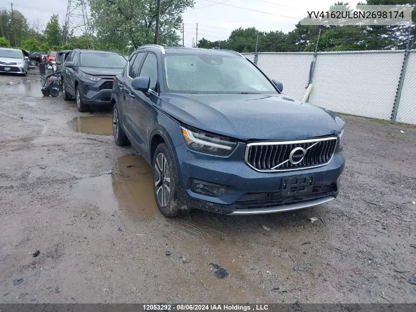 2022 Volvo Xc40 VIN: YV4162UL8N2698174 Lot: 12053292