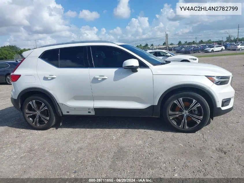 2022 Volvo Xc40 T4 Inscription VIN: YV4AC2HL4N2782799 Lot: 39711855