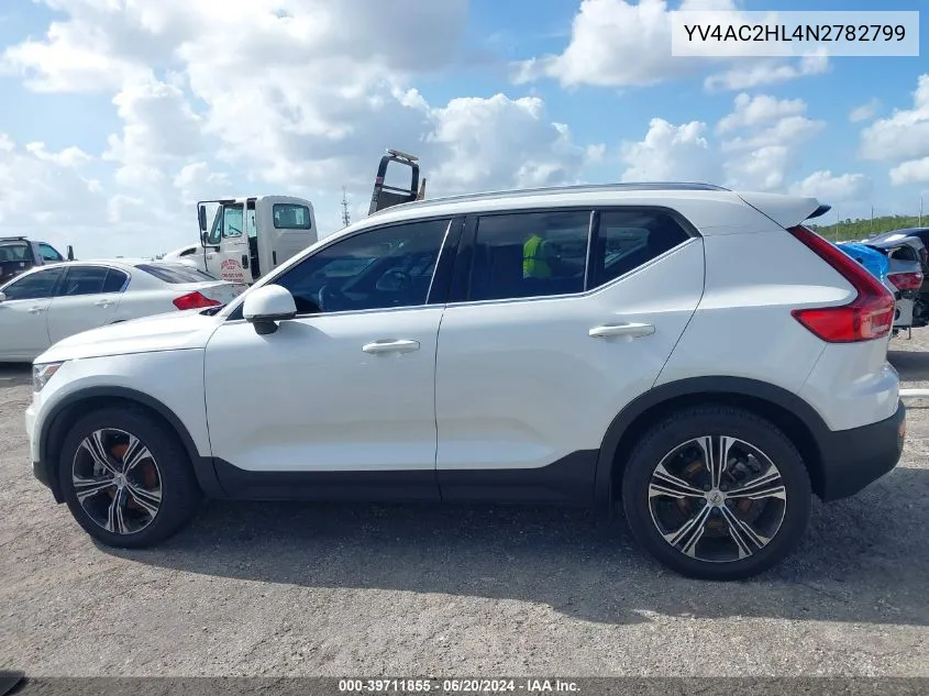 2022 Volvo Xc40 T4 Inscription VIN: YV4AC2HL4N2782799 Lot: 39711855