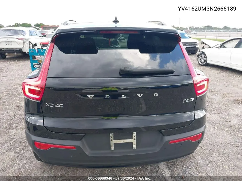 2022 Volvo Xc40 T5 R-Design VIN: YV4162UM3N2666189 Lot: 39988946