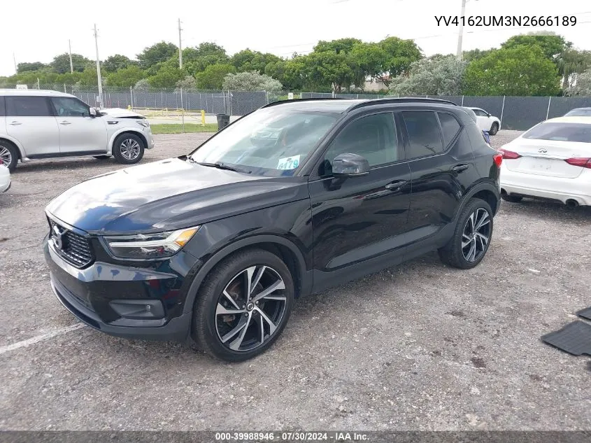 2022 Volvo Xc40 T5 R-Design VIN: YV4162UM3N2666189 Lot: 39988946